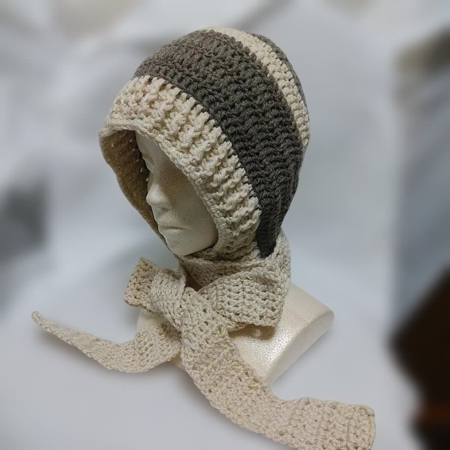 ニット帽 マフラー付き フードマフラー バラクラバ ボンネット バラ