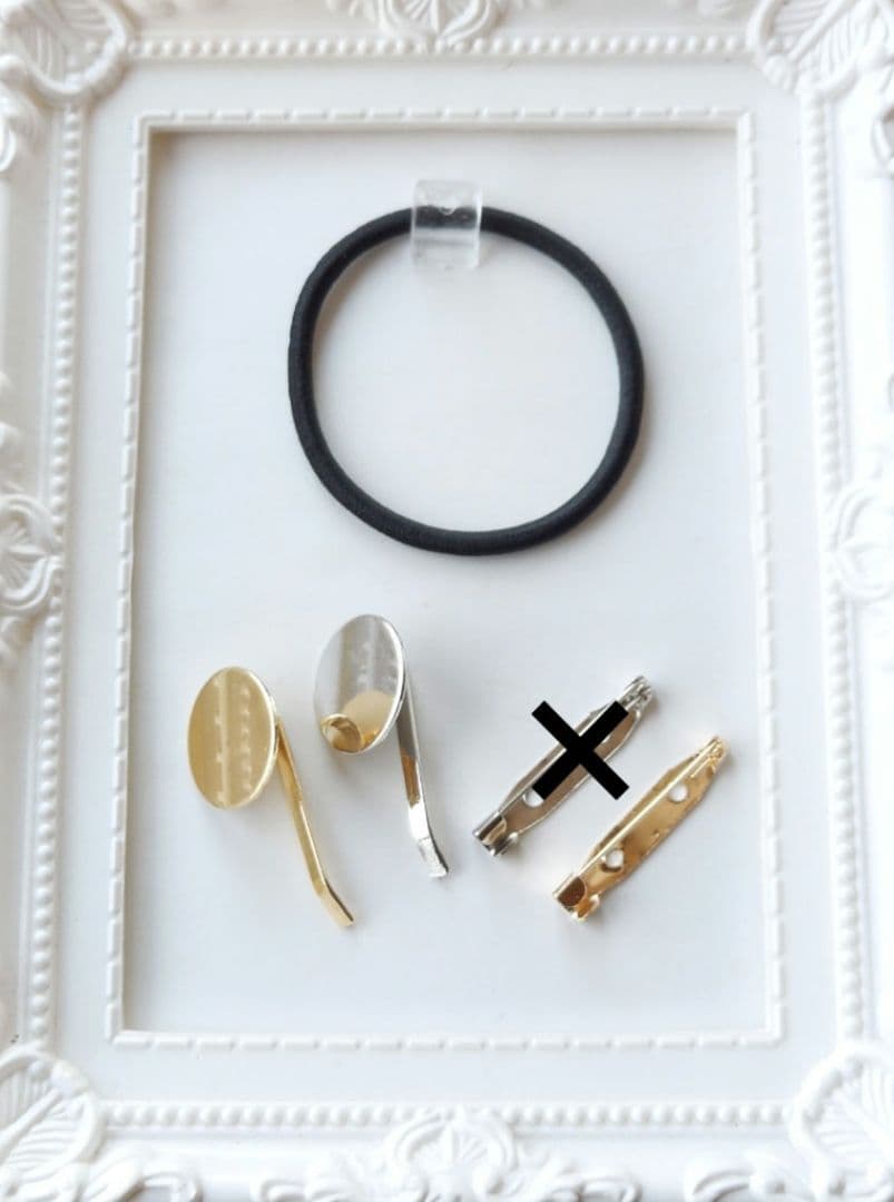 【1672】レジン　ヘアゴム　ポニーフック　ブロ―チ　ハンドメイド