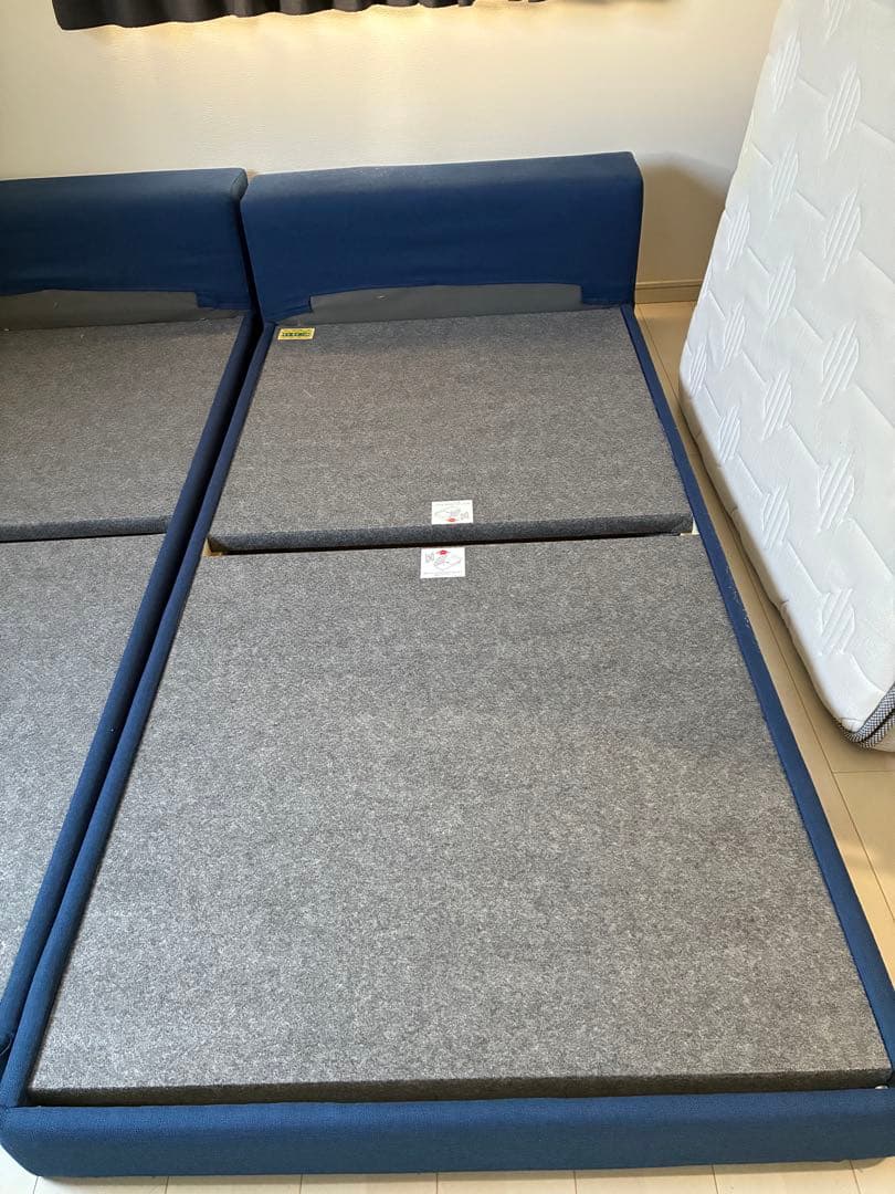 ハグミル　ベッドフレーム　セミダブルとシングルのセット　ワイドキング