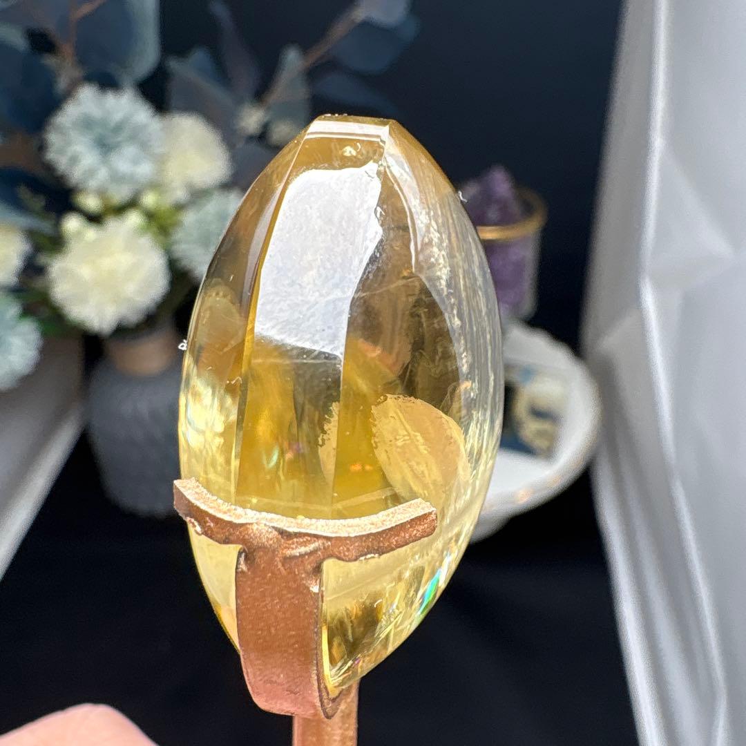 高品質 シトリン おはじき型♡♡No.2652