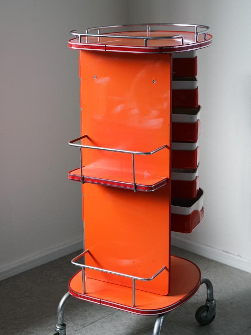 70's vintage スペースエイジ ツールワゴン シェルフ ポストモダン