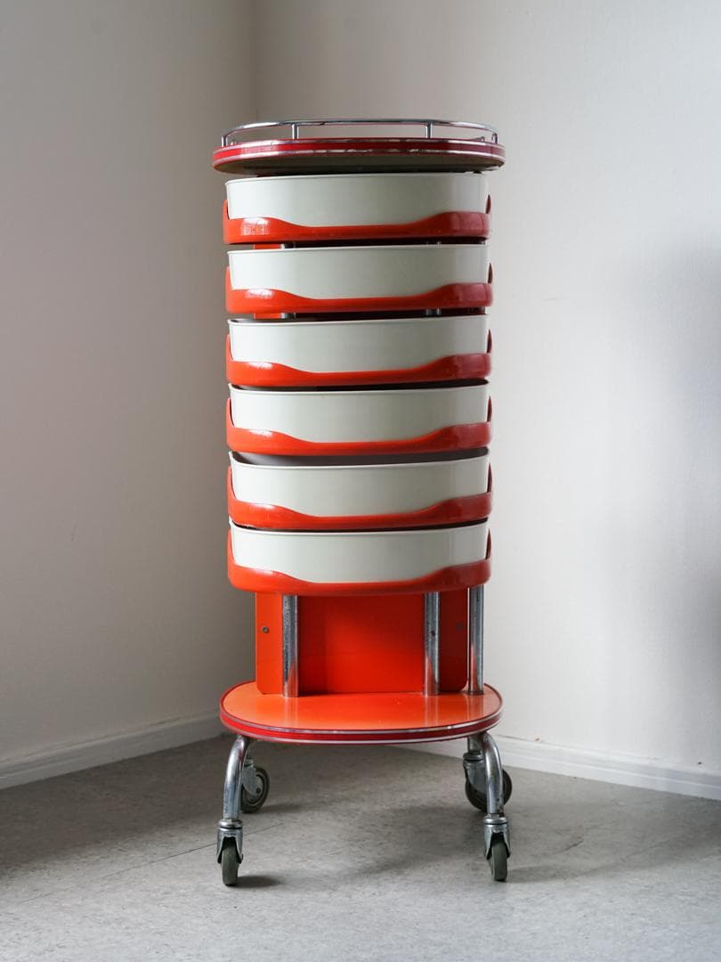 70's vintage スペースエイジ ツールワゴン シェルフ ポストモダン