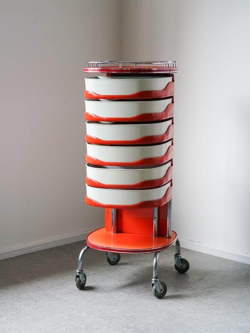 70's vintage スペースエイジ ツールワゴン シェルフ ポストモダン