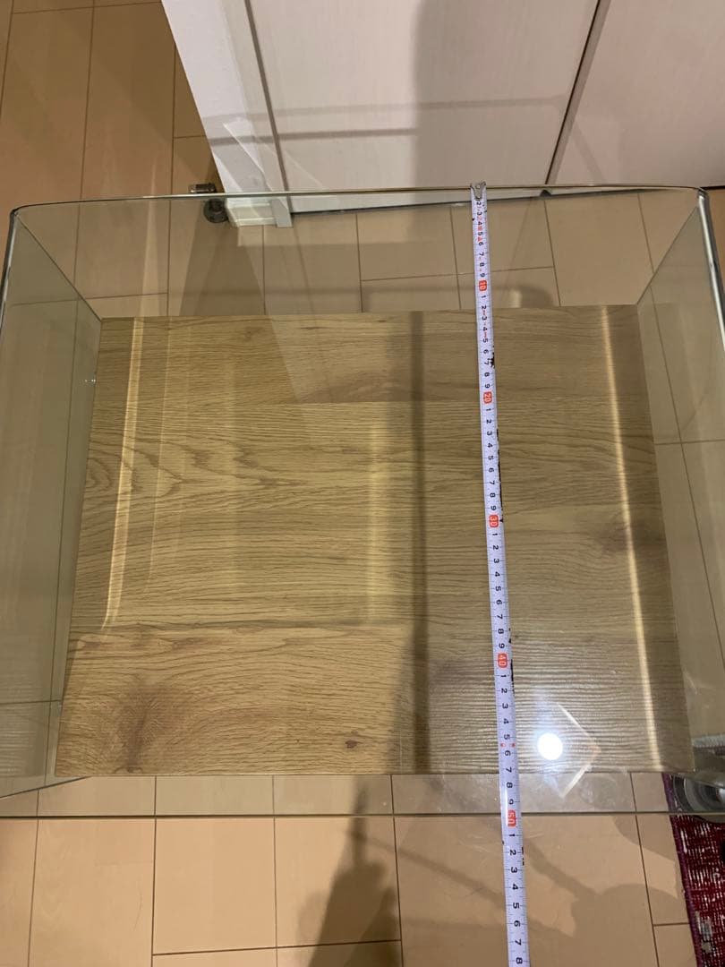 九州の工房　ガラスと木製のセンターテーブル