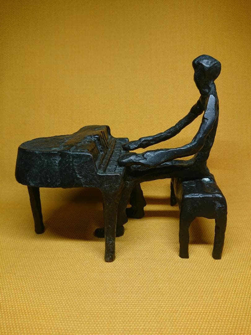 ビンテージ　ピアノ　音楽家　銅製　置物　インテリア　工芸品　美術品　A3190