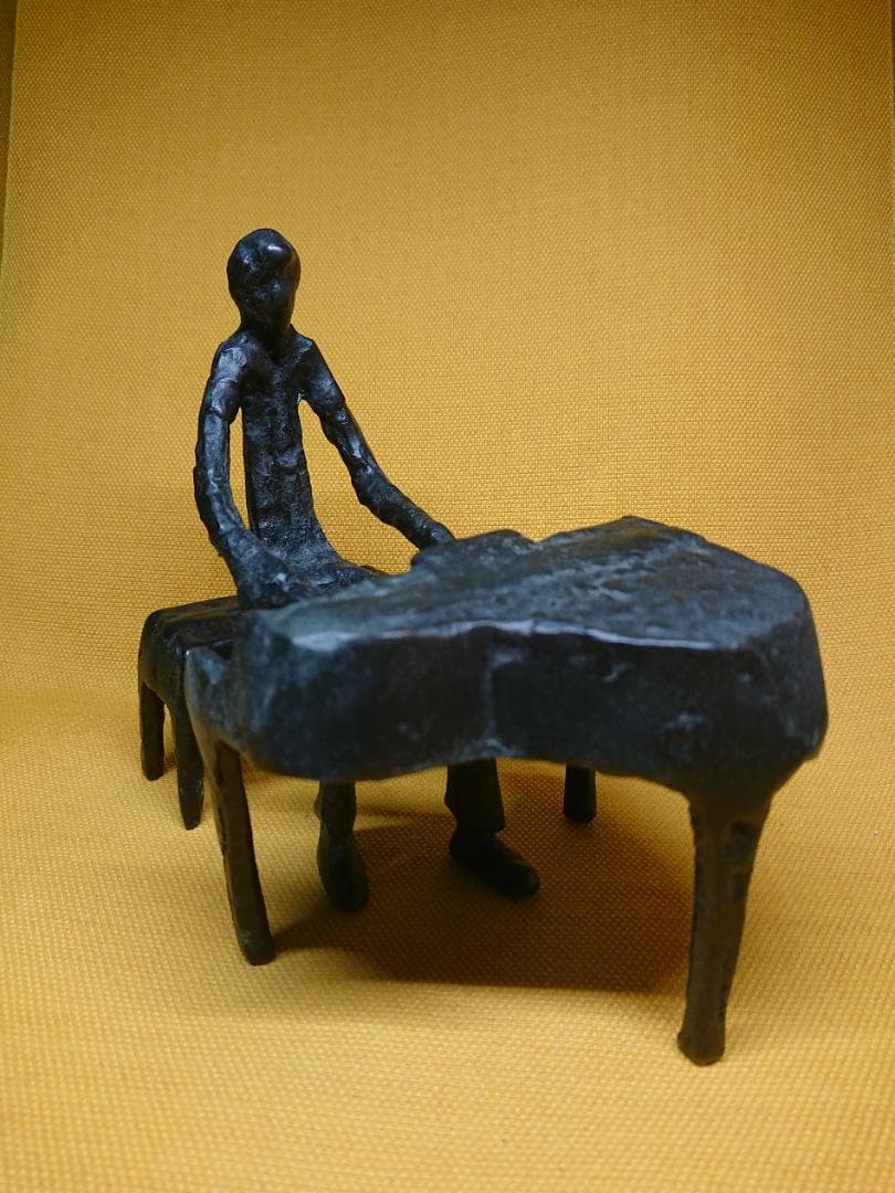 ビンテージ　ピアノ　音楽家　銅製　置物　インテリア　工芸品　美術品　A3190
