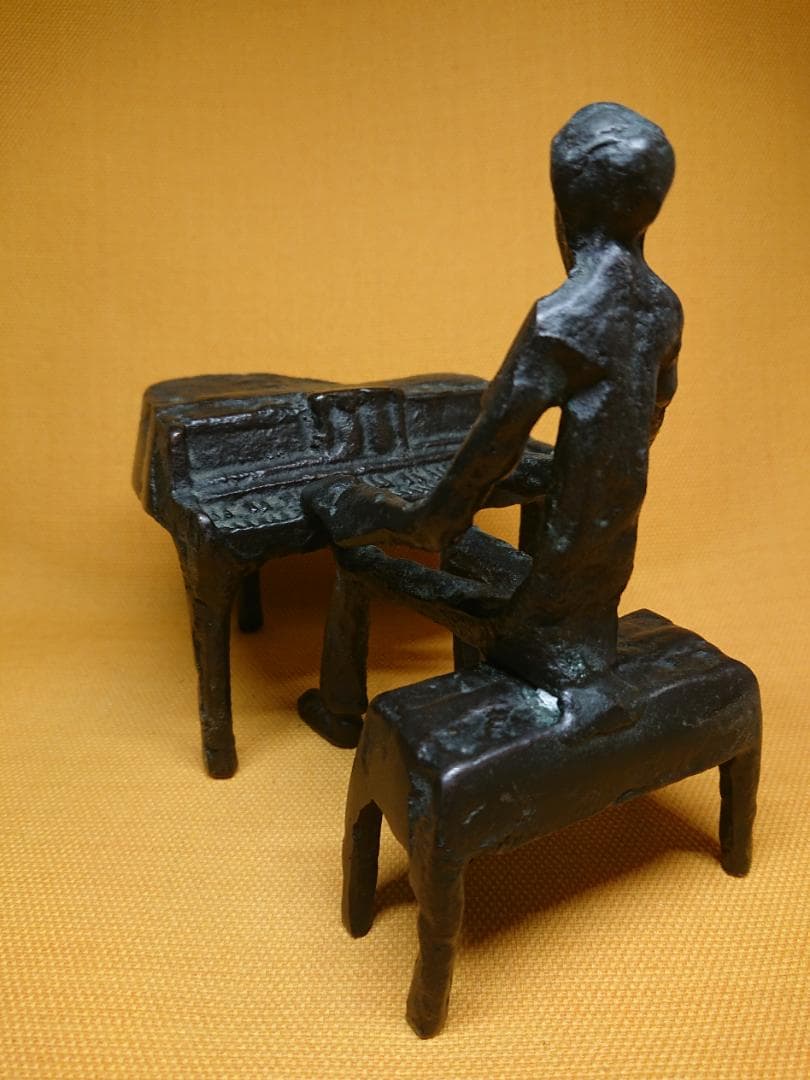 ビンテージ　ピアノ　音楽家　銅製　置物　インテリア　工芸品　美術品　A3190