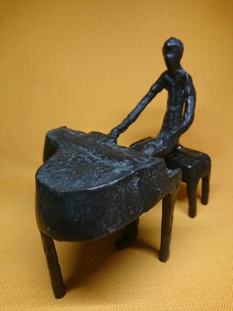 ビンテージ　ピアノ　音楽家　銅製　置物　インテリア　工芸品　美術品　A3190