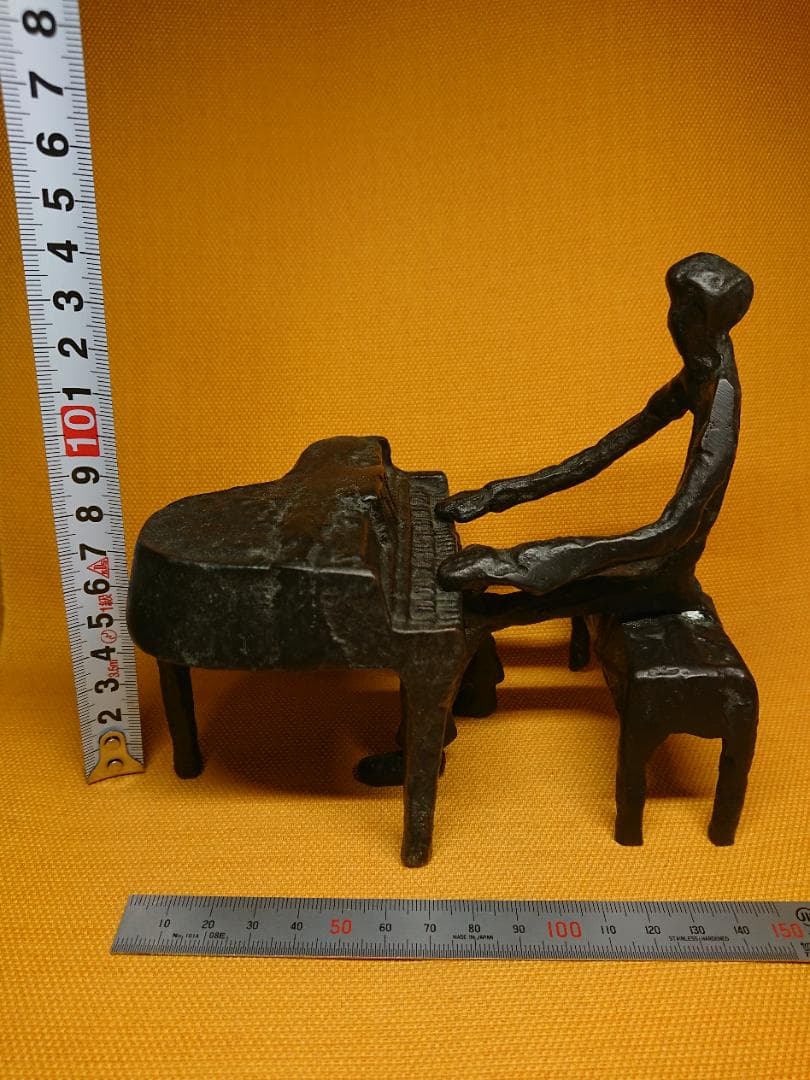 ビンテージ　ピアノ　音楽家　銅製　置物　インテリア　工芸品　美術品　A3190