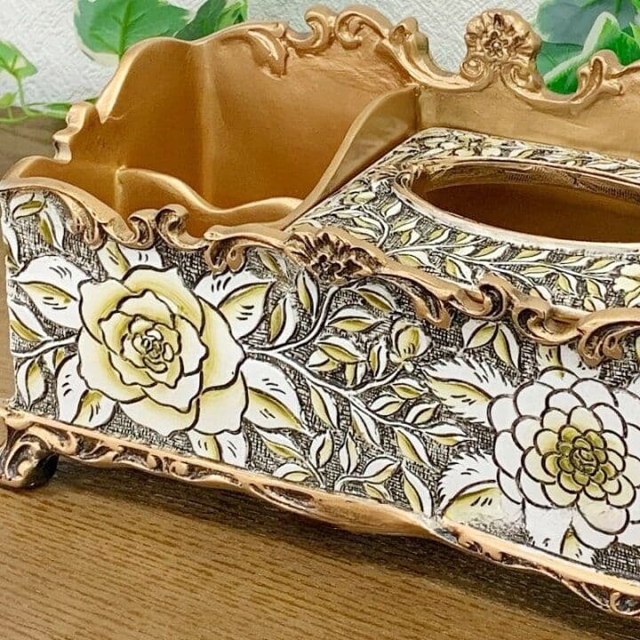 輸入雑貨　シノワズリ　『薔薇のティッシュBOX』　薔薇模様　小物入れ　リビング