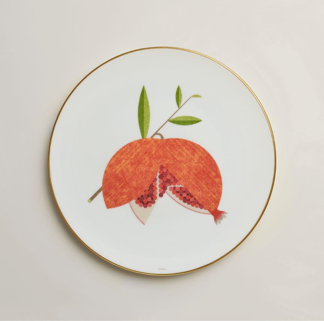 新品未使用品　エルメス デザートプレート 〈カオルミ〉　ザクロ