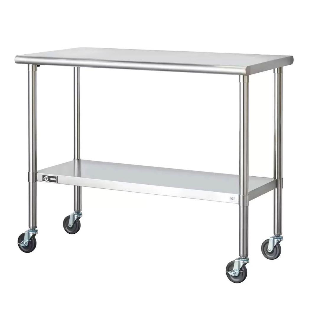 TRINITY　ステンレス製キッチンワゴン　約122×61×高さ98cm/大型