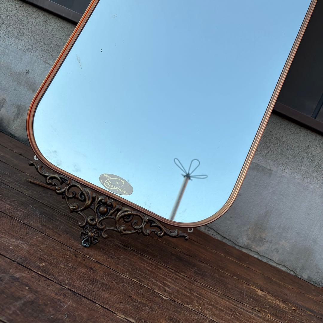 C1 DAISO ブロードミラー 昭和レトロ 装飾アイアンフレーム 壁掛けミラー