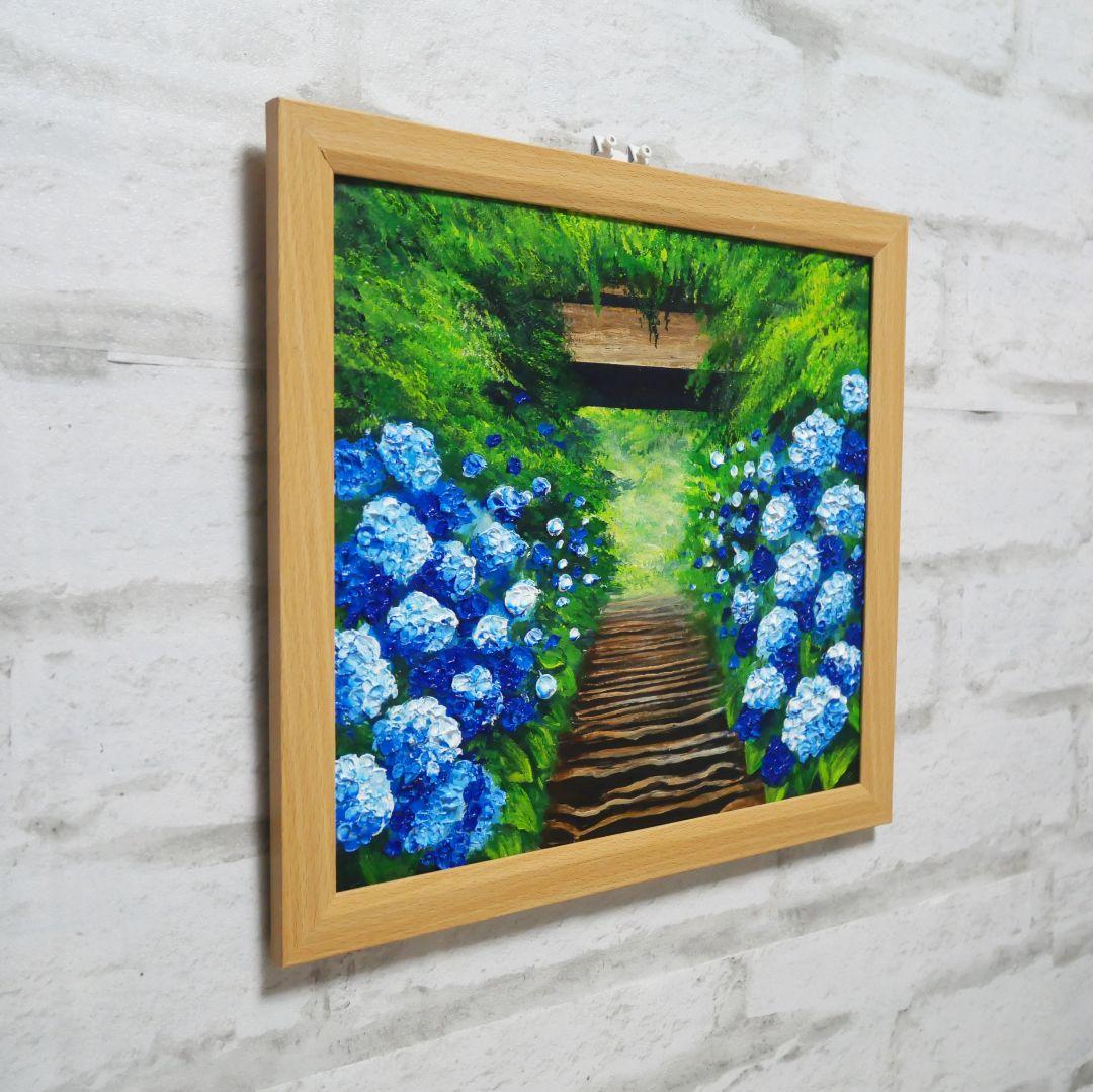 油絵 油彩 油彩画 絵 絵画【紫陽花寺】