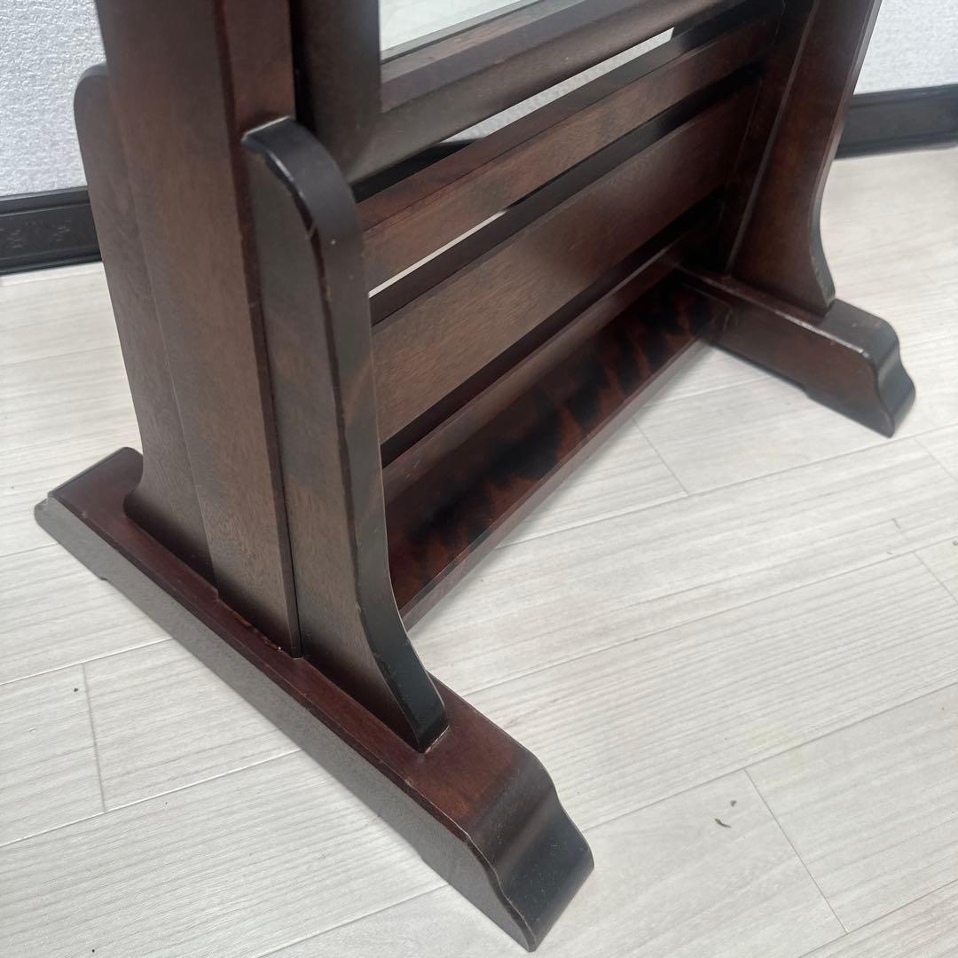 北海道民芸 スタンドミラー 鏡 姿見 全身鏡 樺材 無垢材 和家具 i1※