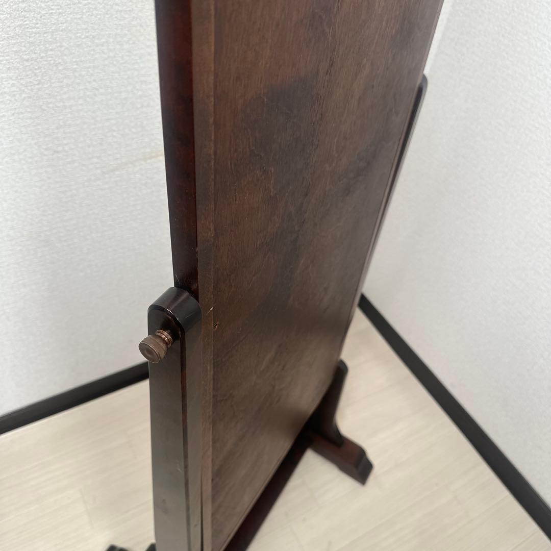 北海道民芸 スタンドミラー 鏡 姿見 全身鏡 樺材 無垢材 和家具 i1※