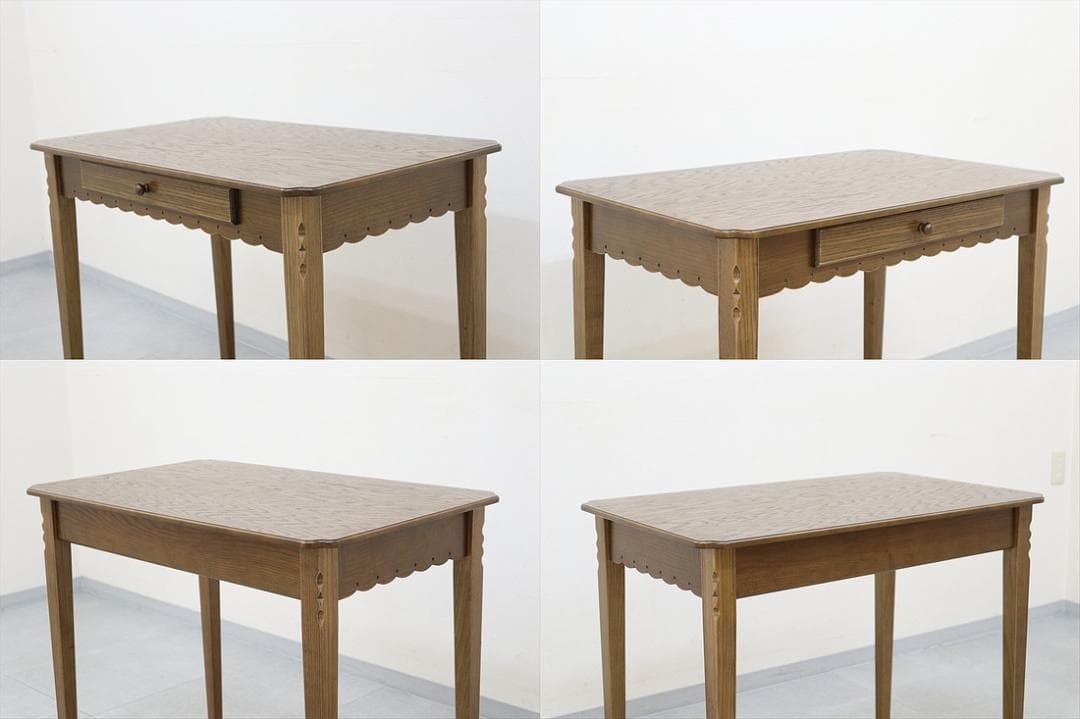 1 パリの雑貨屋 F-21 デスク 平机 机 引出付 天然木 コンソールテーブル