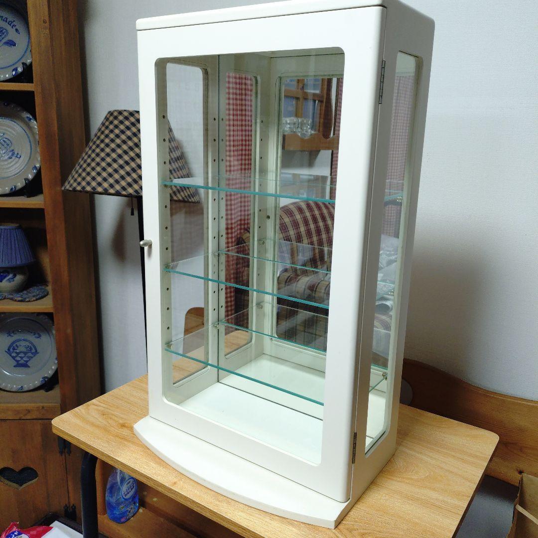 ホワイト ガラスディスプレイケース 3棚