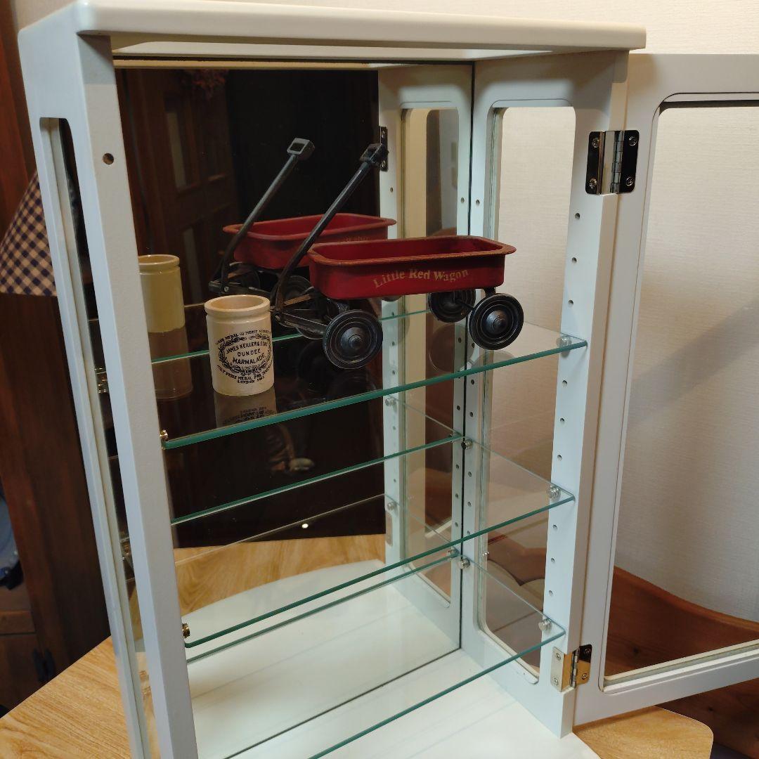 ホワイト ガラスディスプレイケース 3棚