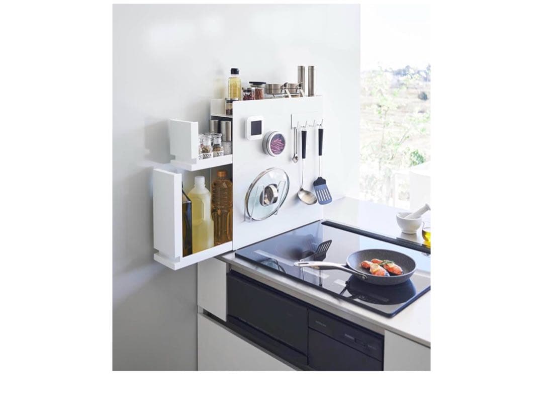 【お値下げ可】山崎実業(Yamazaki) 隠せる 調味料ラック 2段 ホワイト