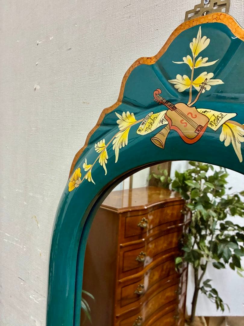 管457☆シノワズリ様式☆ウォールミラー☆壁掛け鏡