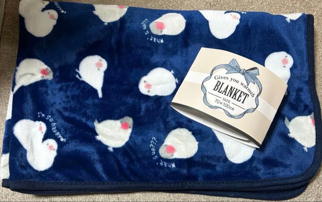 文鳥柄3WAYブランケット①セキセイインコ オカメインコ 文鳥 シマエナガ