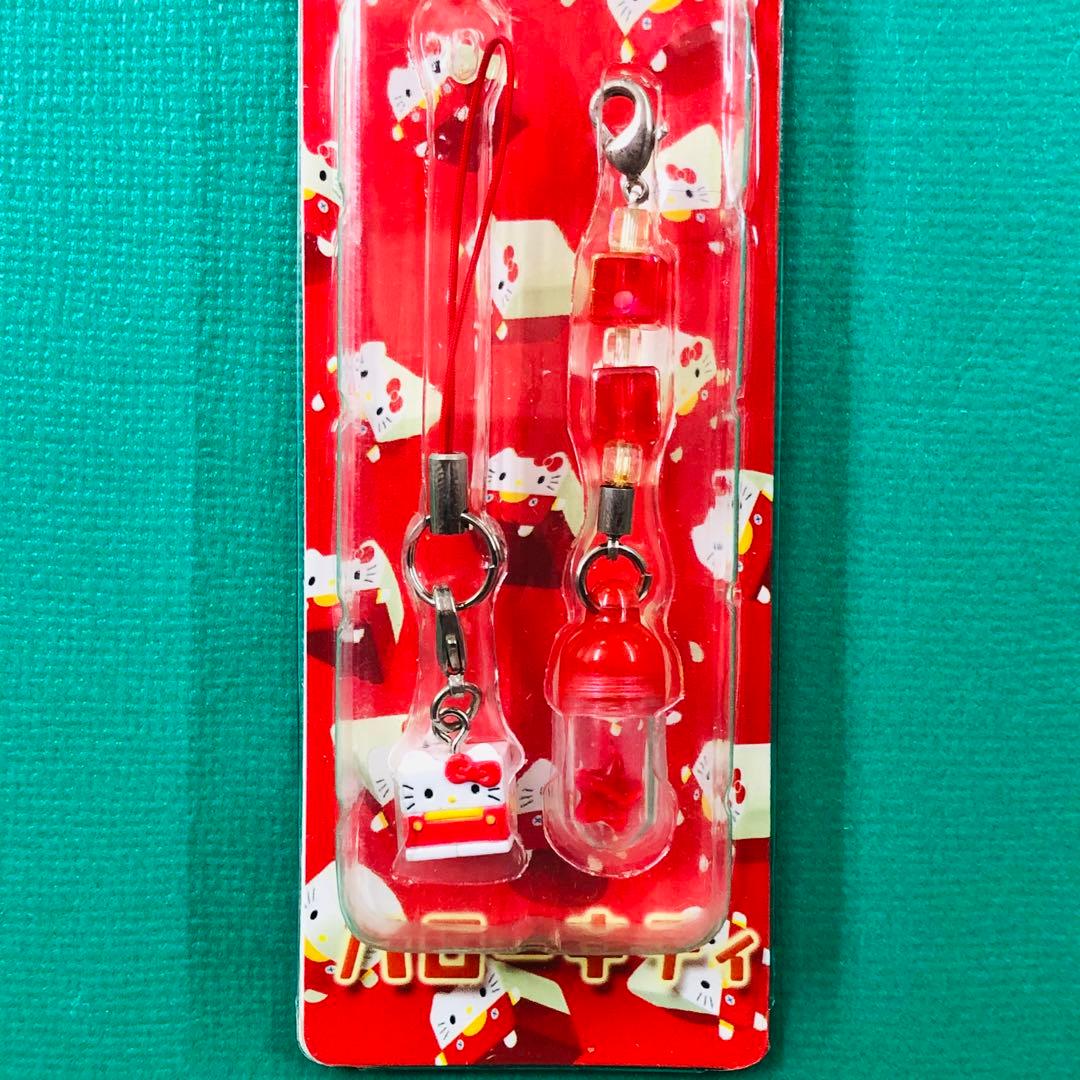 2001年製 激レア★ハローキティ カプセル付きマスコットストラップA スクエア