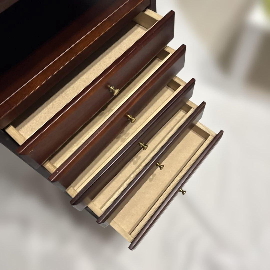 木製 多段チェスト 10段 ダークブラウン 収納家具 小引き出し 整理棚