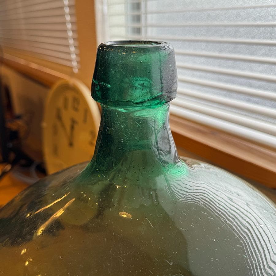 昭和レトロ 特大デミジョンボトル ガラス瓶 緑 花瓶 アンティーク 高さ43cm