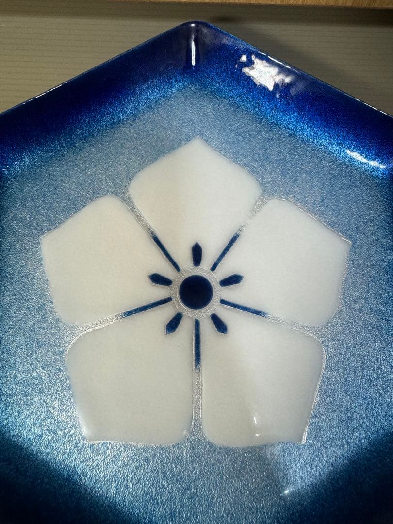 2310 七宝焼　桔梗文　皿　未使用