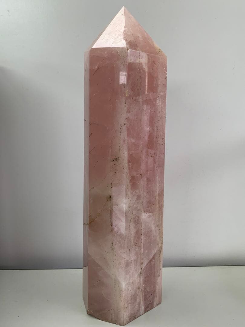 《B331》ローズクォーツ 六角柱 約33cm 天然 原石