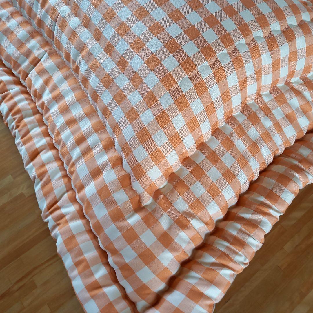 超撥水加工 厚手 厚掛け こたつ布団 大判長方形 オレンジ 清潔 安心 日本製⑦