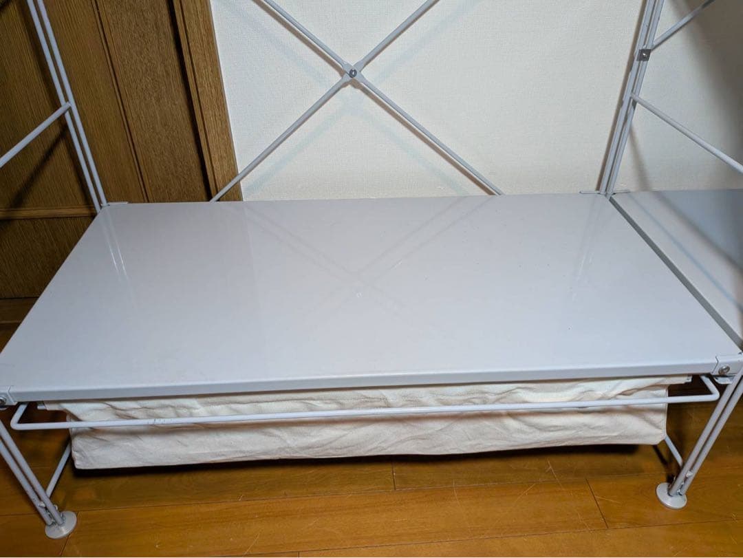 ■送料込■無印良品 スチールユニットシェルフ ワードローブ 棚 衣類収納 グレー