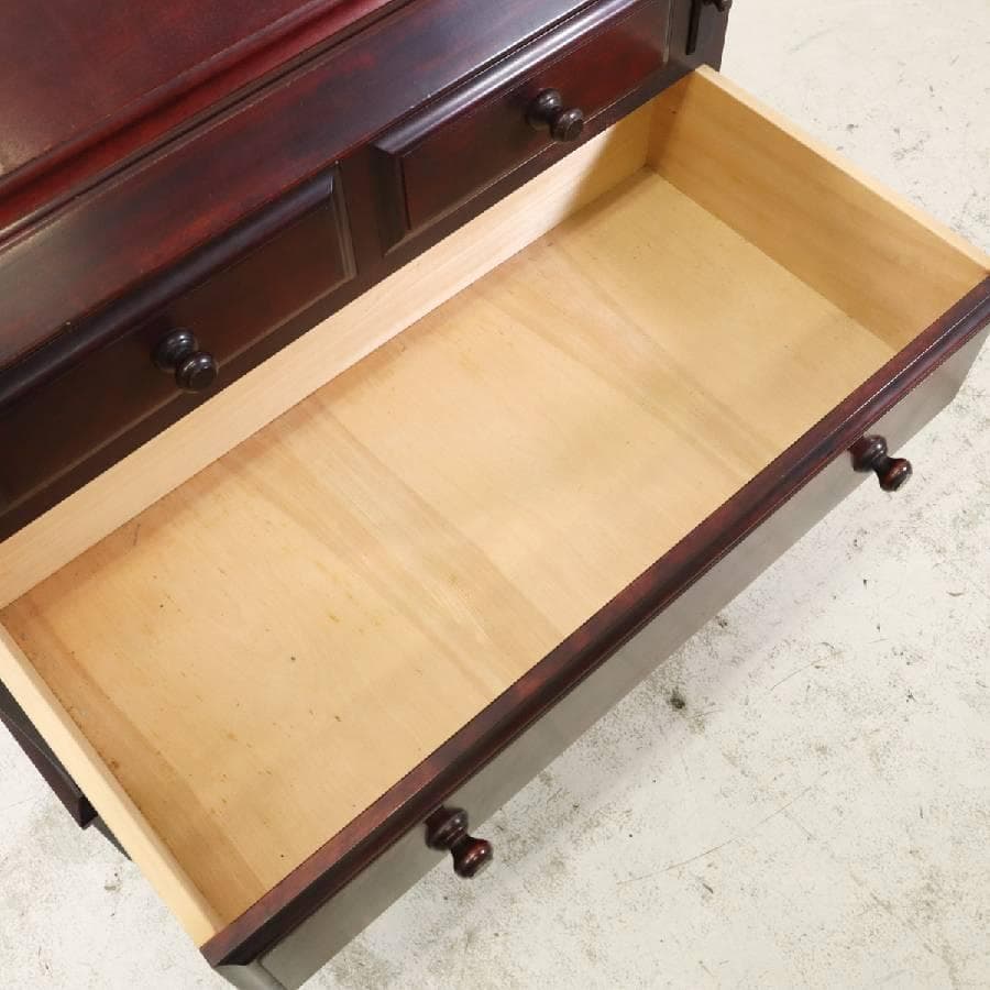 値下九州民芸家具 樺材 ライティングデスク ビューロー 書斎机