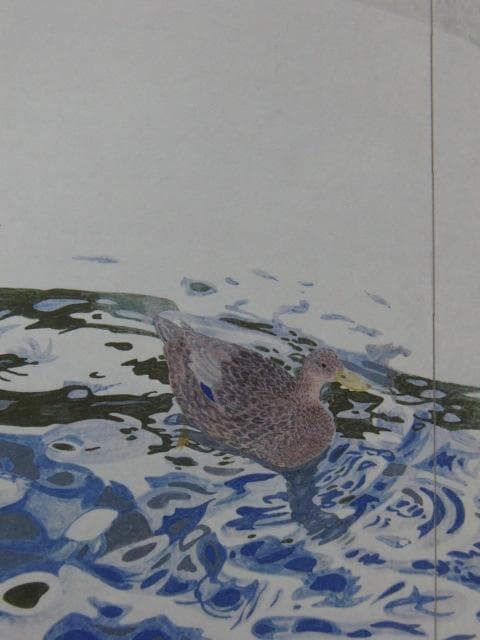 久保吉郎、【鴨】、希少な額装用画集画、新品高級額 額装付、状態良好