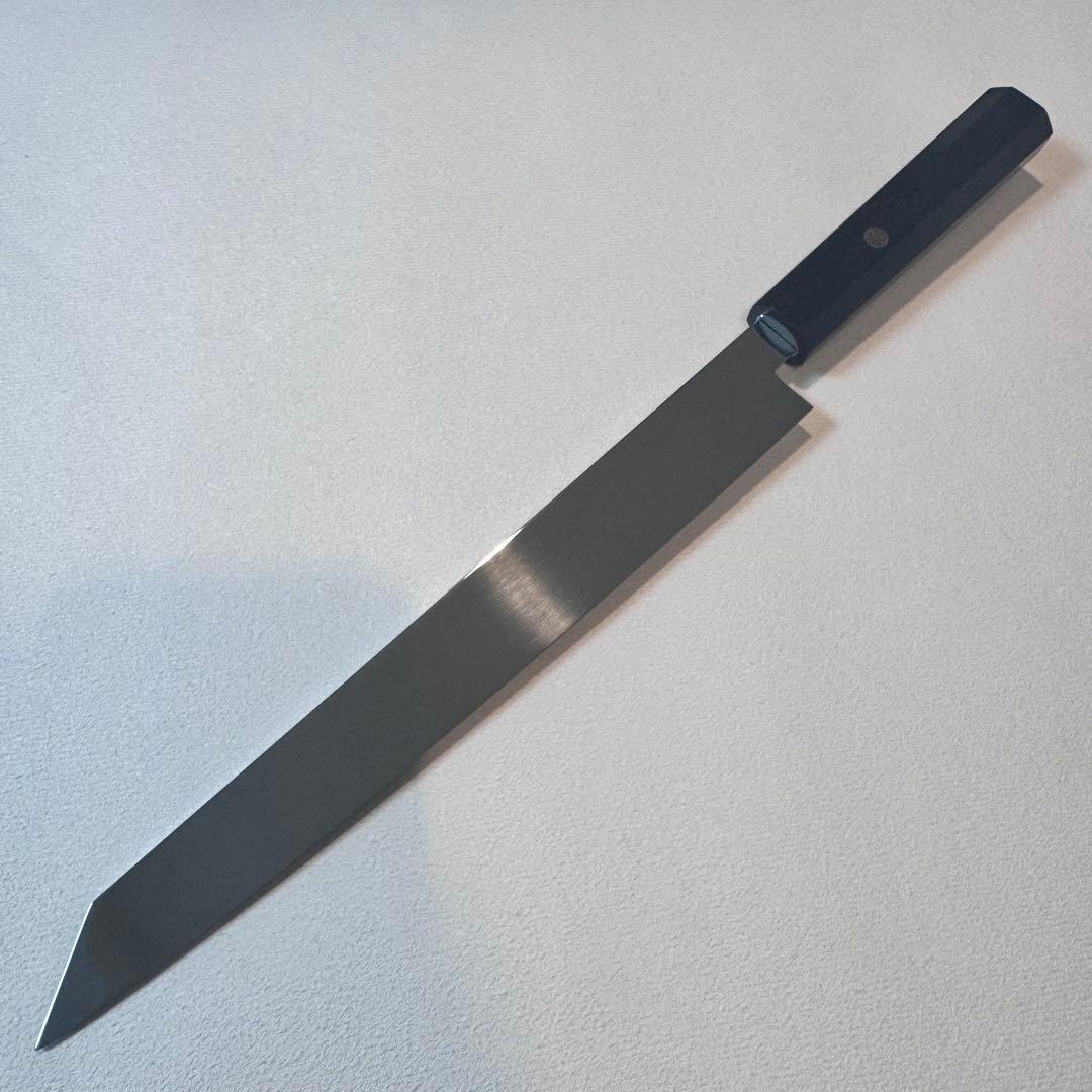 【特価限定】270mm 切付柳刃包丁 鏡面　黒檀八角柄 刺身包丁 全鋼【鞘付き】