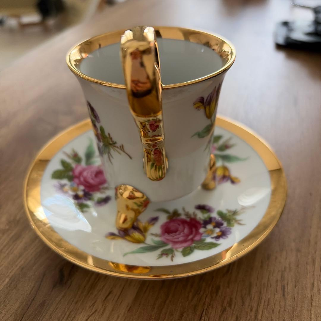 ビンテージ】大橋陶器 OHASHI CHINA 猫脚 デミタスカップ＆ソーサー