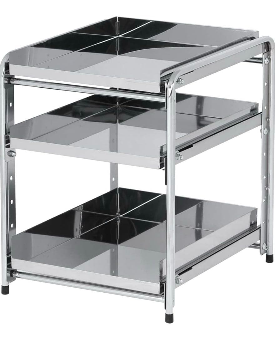 川口工器 シンク下 スライドラック 日本製 (幅35cm 棚3段) ①