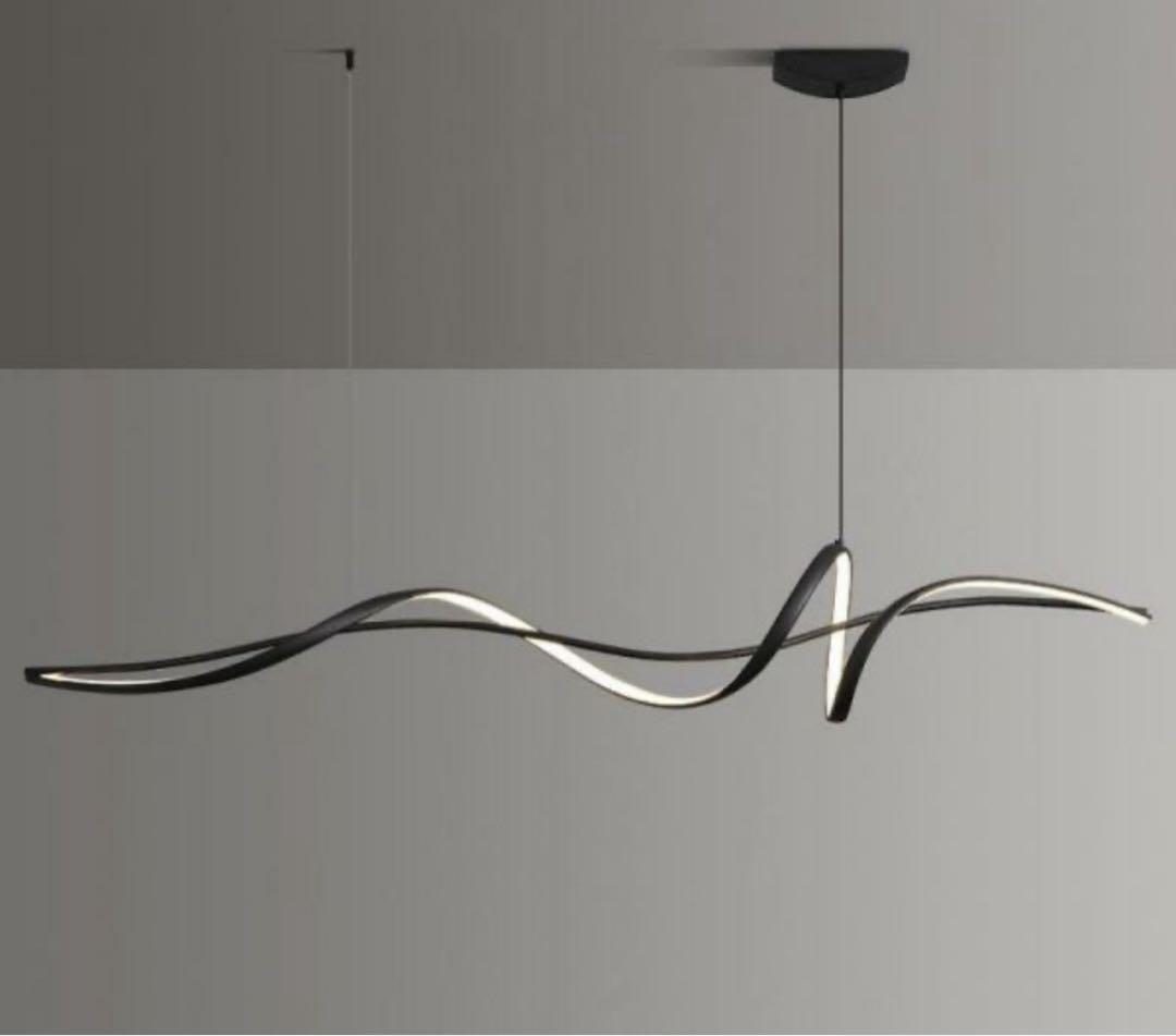 【おしゃれ照明】波状デザイン LEDシーリングライト ブラック