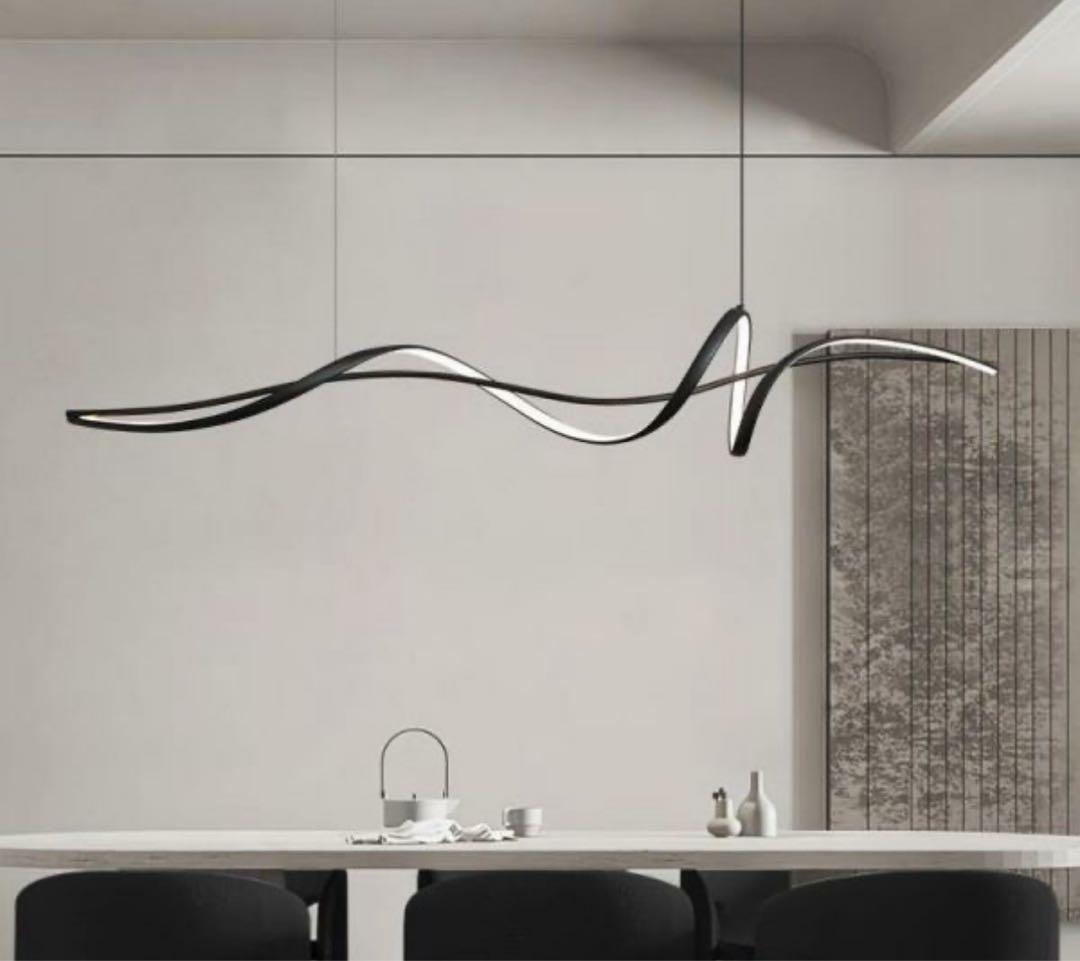 【おしゃれ照明】波状デザイン LEDシーリングライト ブラック