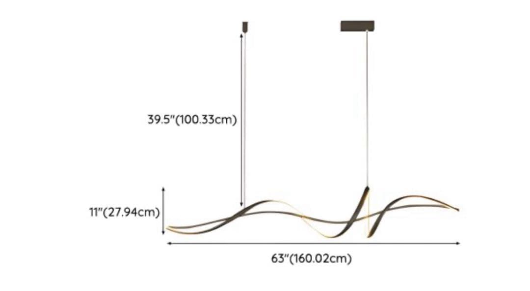 【おしゃれ照明】波状デザイン LEDシーリングライト ブラック
