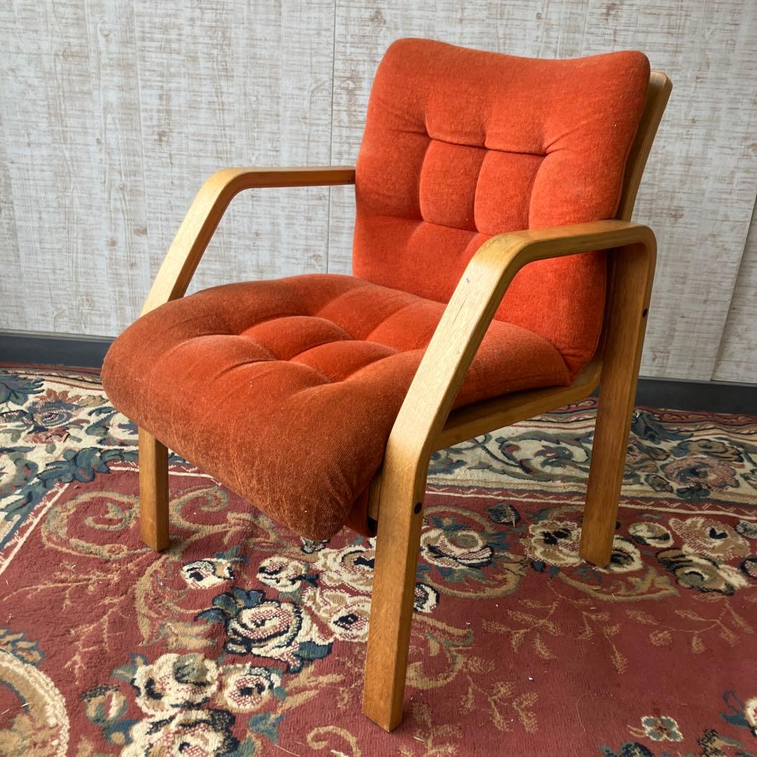 ② 天童木工 プライウッド アームチェア 一人掛けソファー ベントウッドチェアー