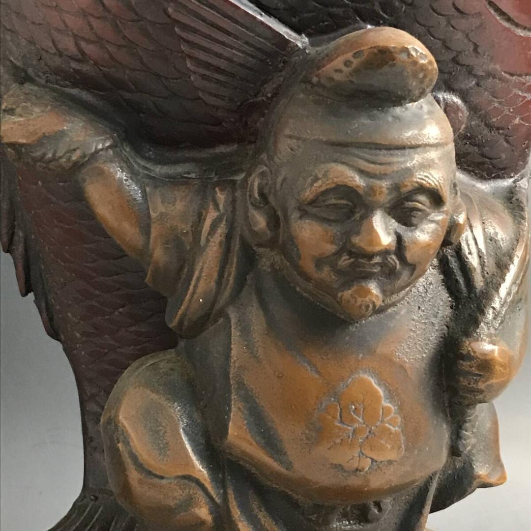 恵比須様と大鯛 七福神 置物 鉄製 7300g 恵比須 漁業神 鯛 えびす