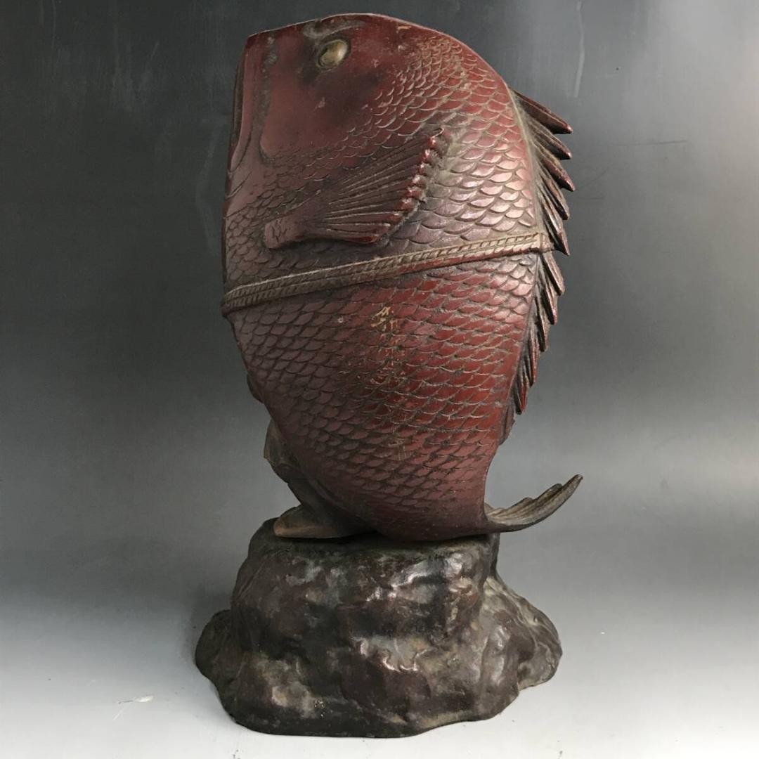 恵比須様と大鯛 七福神 置物 鉄製 7300g 恵比須 漁業神 鯛 えびす