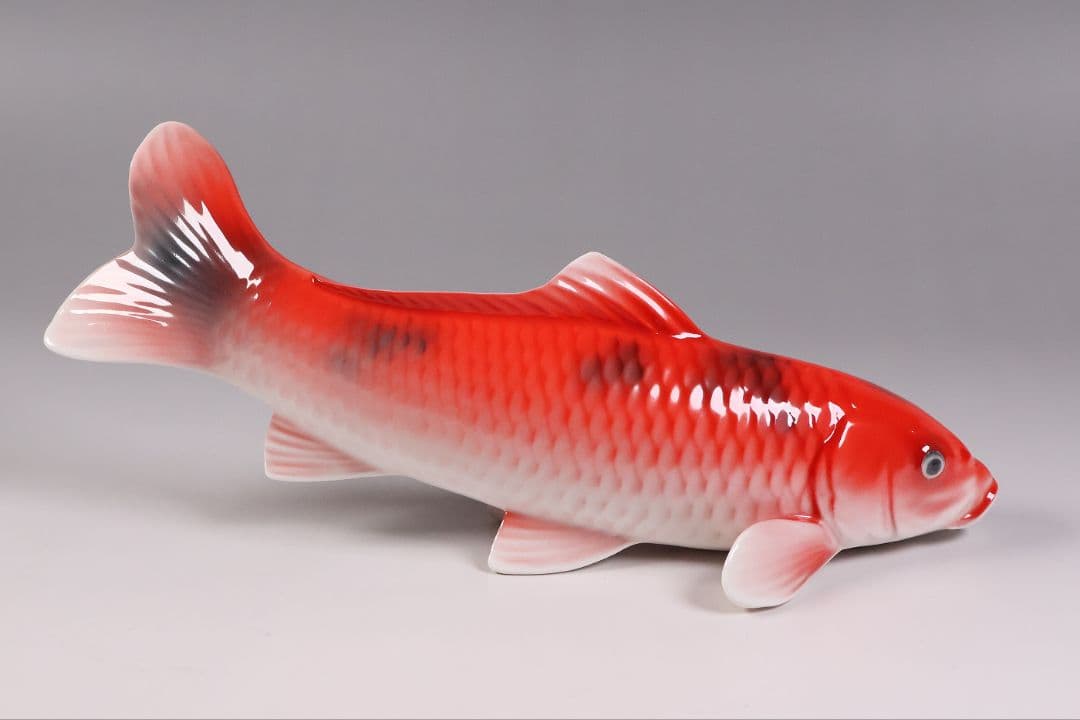 CM350】日本陶器会社 錦鯉 置物 ボーンチャイナ オールドノリタケ