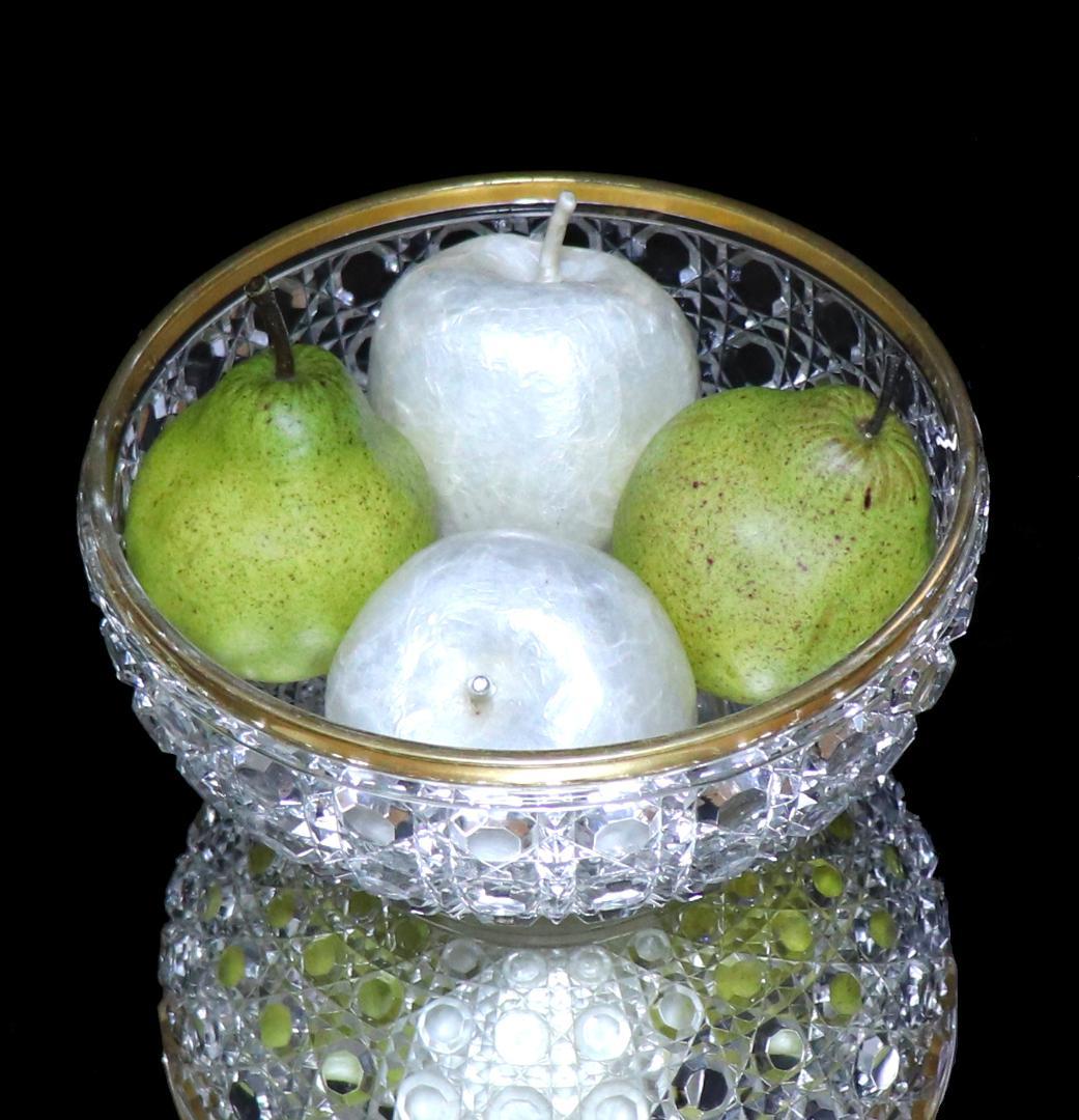 オールド・バカラ 美術館級1890年 特注品金縁大型鉢 ディアマン・ピエーリー