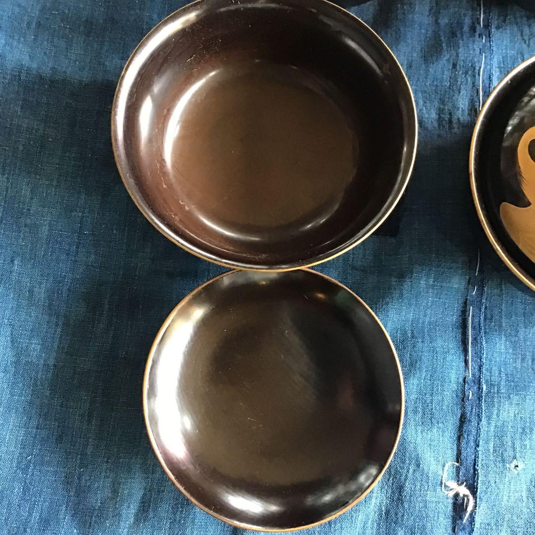 漆器 蓋付き椀 輪島塗 骨董 金蒔絵 鶴 7個セット - メルカリ