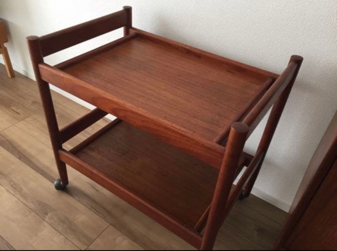 デンマーク製 北欧ビンテージ ワゴン 60s チーク