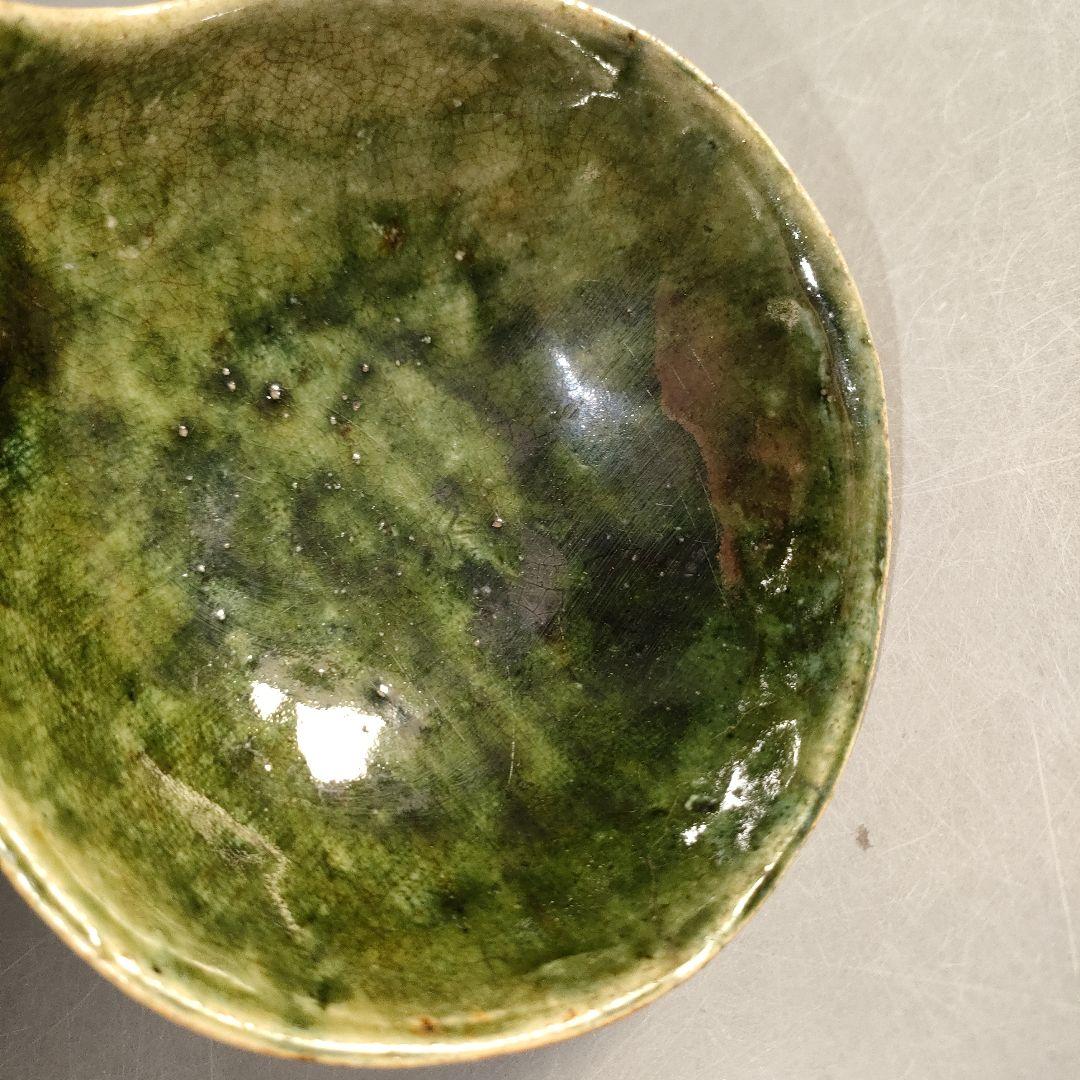 A1299-1/織部釉蓮華5客/共箱/織部焼/和食器/向付/小鉢/懐石道具/