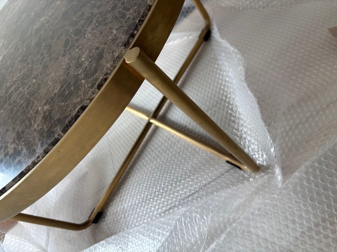 本日21時まで特価！クラッシュゲート 大理石 円形テーブル